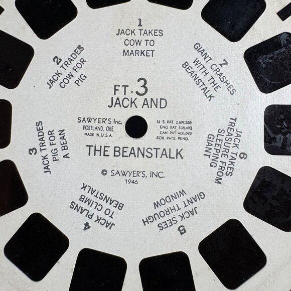 Vintage 1946 View-Master Reel "Jack And The Beanstalk" With Sleeve - Picture 2 of 3